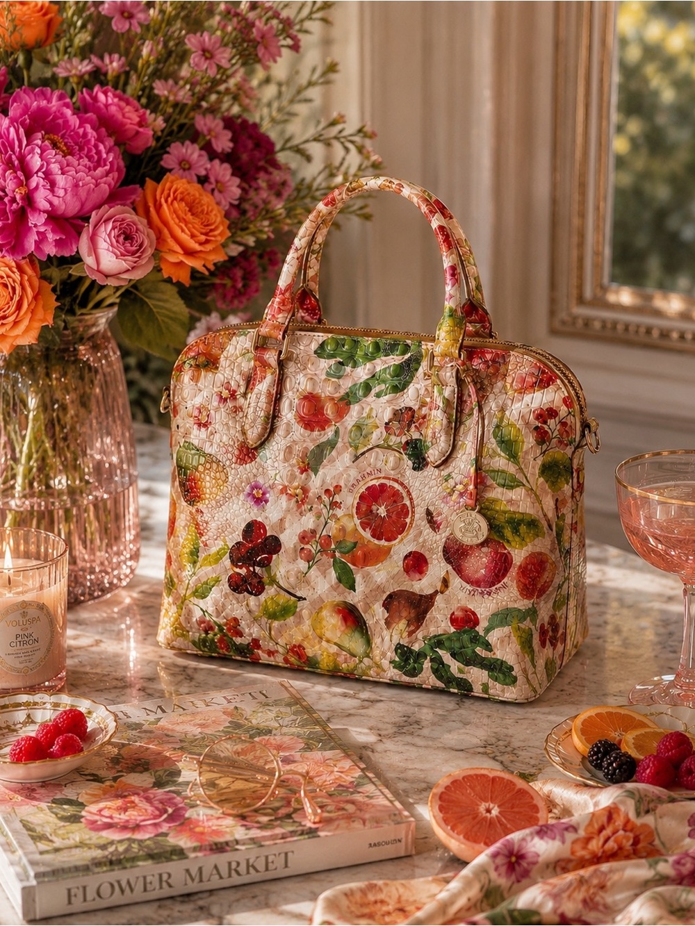 Brahmin Large Duxbury Fruit Salad Multicolor Women's Bag Discontinued